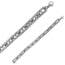 Bracelet maille allongée en acier