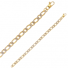 Bracelet maille cheval acier et acier doré mat et brillant