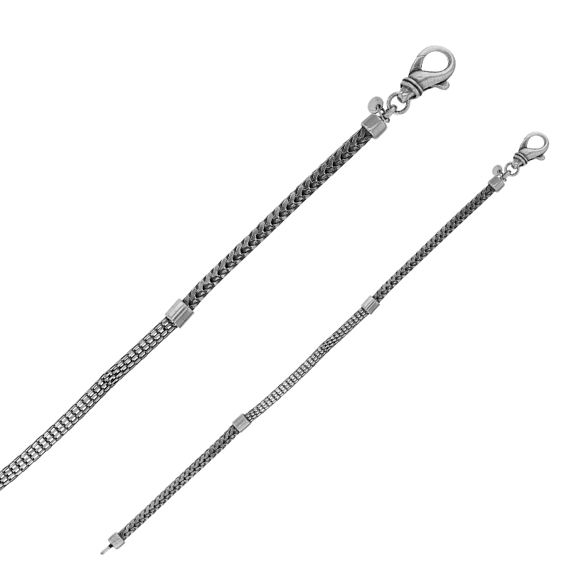 Bracelet maille coreana en argent 925/1000 vieilli