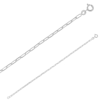 Bracelet maille forçat allongée, largeur 1,85mm, argent 925/1000