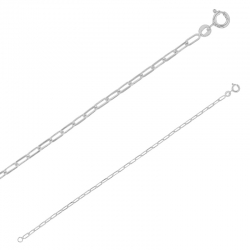 Bracelet maille forçat allongée, largeur 2,7mm, argent 925/1000