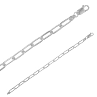 Bracelet maille forçat allongée, largeur 4,35mm, argent 925/1000