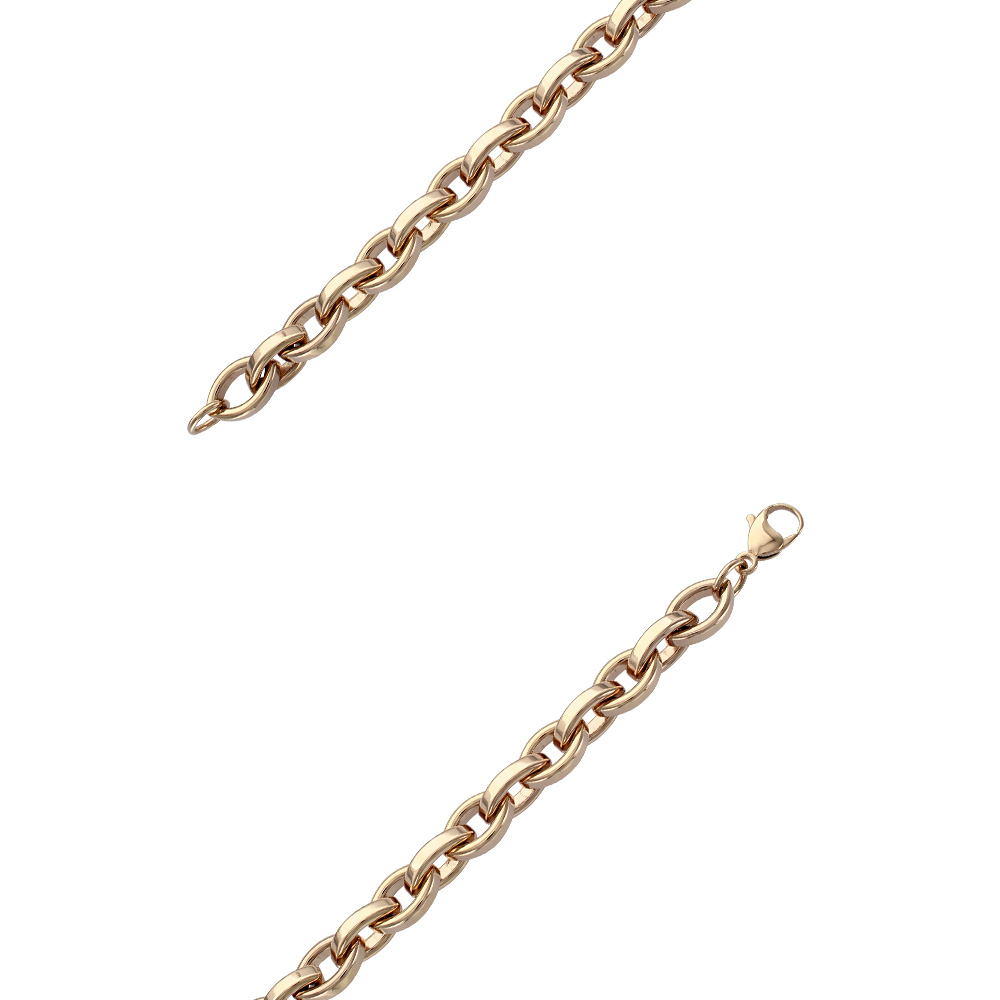 Bracelet maille forçat en acier brillant doré rose