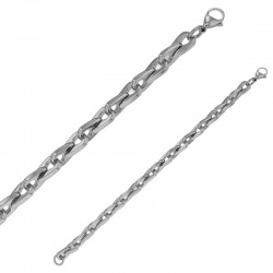 Bracelet maille forme de goutte en acier