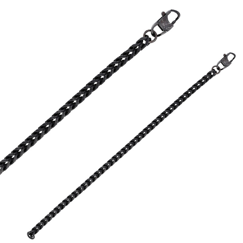 Bracelet maille gourmette, acier vieilli