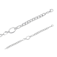 Bracelet maille gourmette avec ovale en argent 925/1000