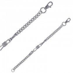 Bracelet maille gourmette et fantaisie, motif entrelacé en acier