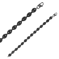 Bracelet maille grain de café, acier vieilli
