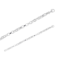 Bracelet maille jaseron limée en argent 925/1000