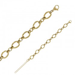 Bracelet maille ovale et ronde en acier doré