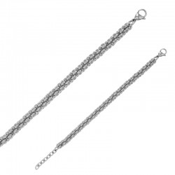 Bracelet maille ronde entrelacée en acier doré
