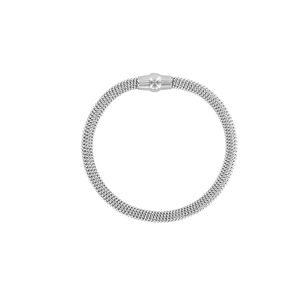 Bracelet maille serrée en acier avec fermoir aimanté
