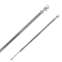 Bracelet maille spiga en argent 925/1000 rhodié