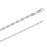 Bracelet maille torsadée en argent 925/1000 rhodié