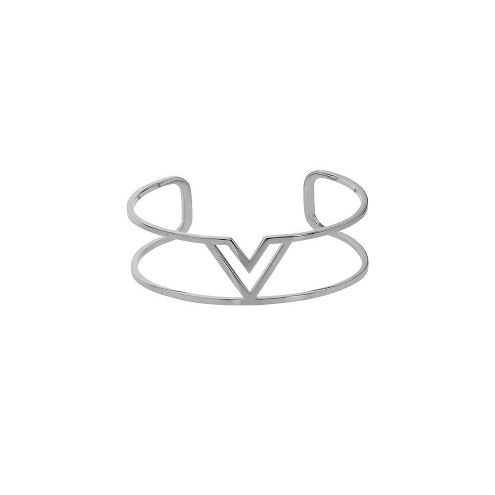 Bracelet manchette Triangle Inversé en acier