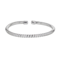 Bracelet mixte tube en silicone blanc et Argent rhodié 925/1000