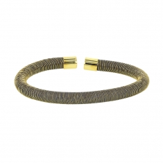 Bracelet mixte tube en silicone noir fil et Argent rhodié 925/1000