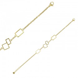 Bracelet motif carrés et rectangles en acier