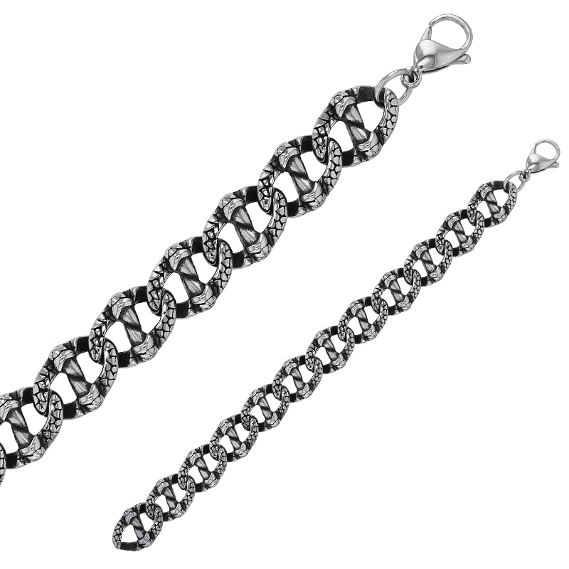 Bracelet motif griffes de reptile en acier