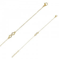 Bracelet motif infini avec cristaux en acier doré
