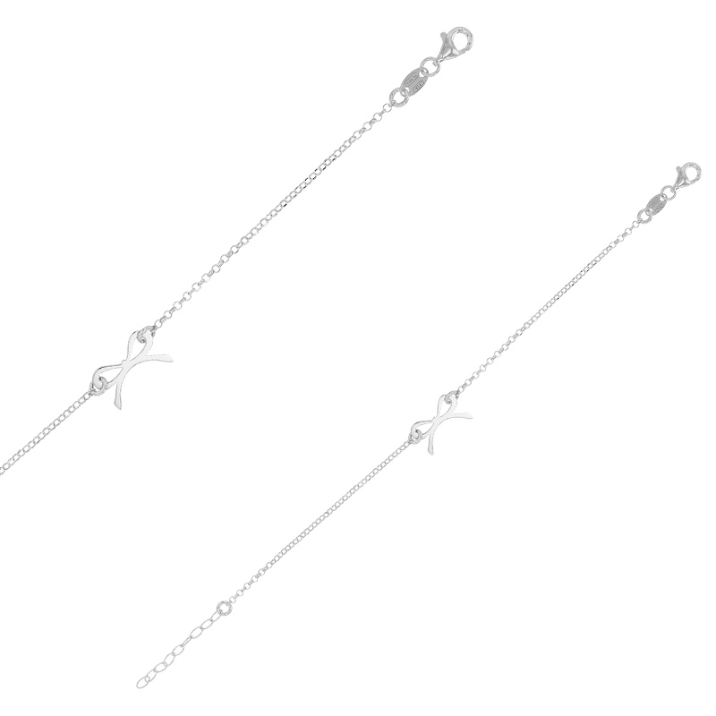 Bracelet motif noeud en argent 925/1000 rhodié