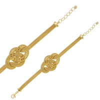 Bracelet motif tressé argent 925/1000 doré