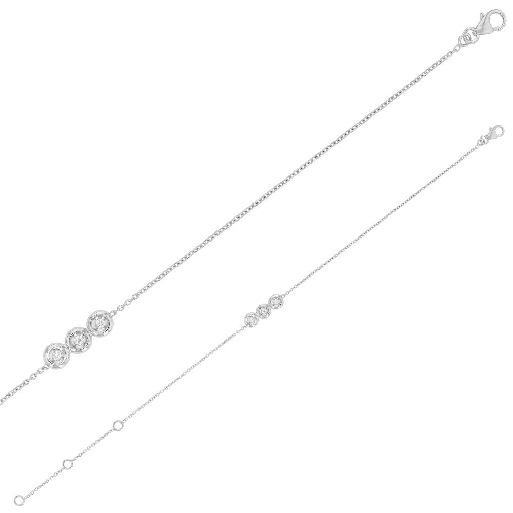 Bracelet Or 750/1000 et 3 diamants 0.075ct (sertis clos)