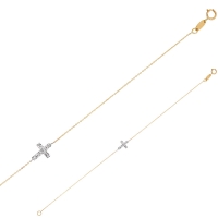 Bracelet Or jaune et blanc 375/1000 - croix
