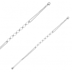 Bracelet orné d'ovales ciselés en argent 925/1000 rhodié