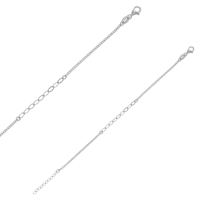 Bracelet orné d'ovales entrelacés, argent 925/1000 rhodié