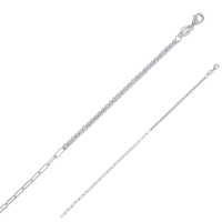 Bracelet orné d'oxydes blancs et maille cheval, argent 925/1000 rhodié