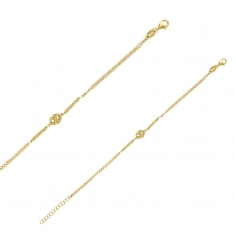 Bracelet orné d'un grain de café et maille strié en argent 925/1000 doré