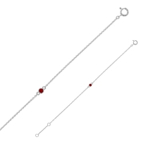 Bracelet orné d'un oxyde serti clos argent 925/1000 rhodié