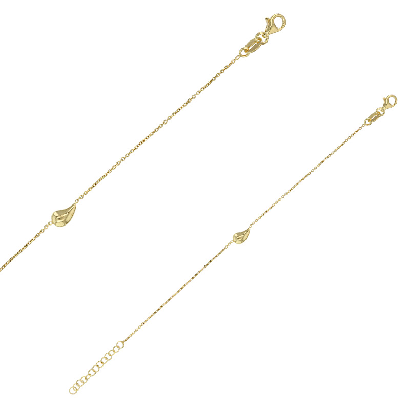 Bracelet orné d'une goutte en argent 925/1000 doré
