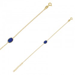 Bracelet orné d'une médaille vierge en émail bleu