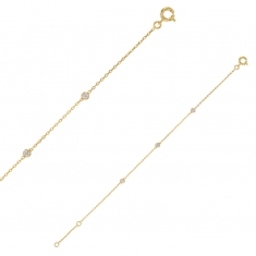 Bracelet orné de 3 oxydes sertis clos, plaqué or