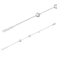 Bracelet orné de 3 trèfles en argent rhodié