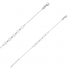 Bracelet orné de 5 trèfles ajourés en argent 925/1000 rhodié