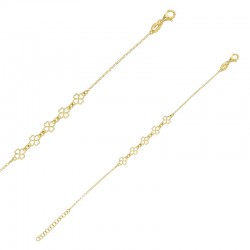 Bracelet orné de 5 trèfles ajourés en argent 925/1000 rhodié