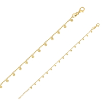 Bracelet orné de boules en pampille, argent 925/1000 doré