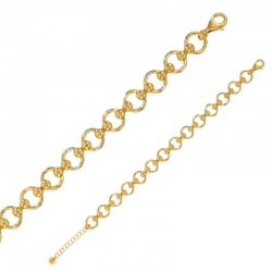 Bracelet orné de cercles en argent 925/1000 doré