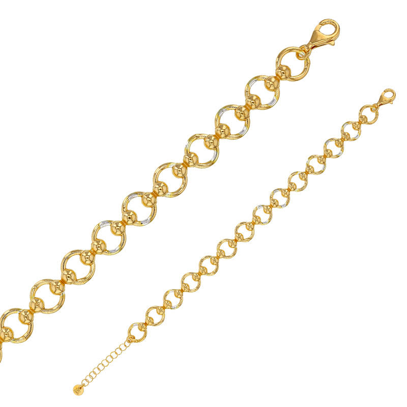 Bracelet orné de cercles en argent 925/1000 doré