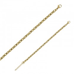 Bracelet orné de maille martelée et torsadée en acier doré