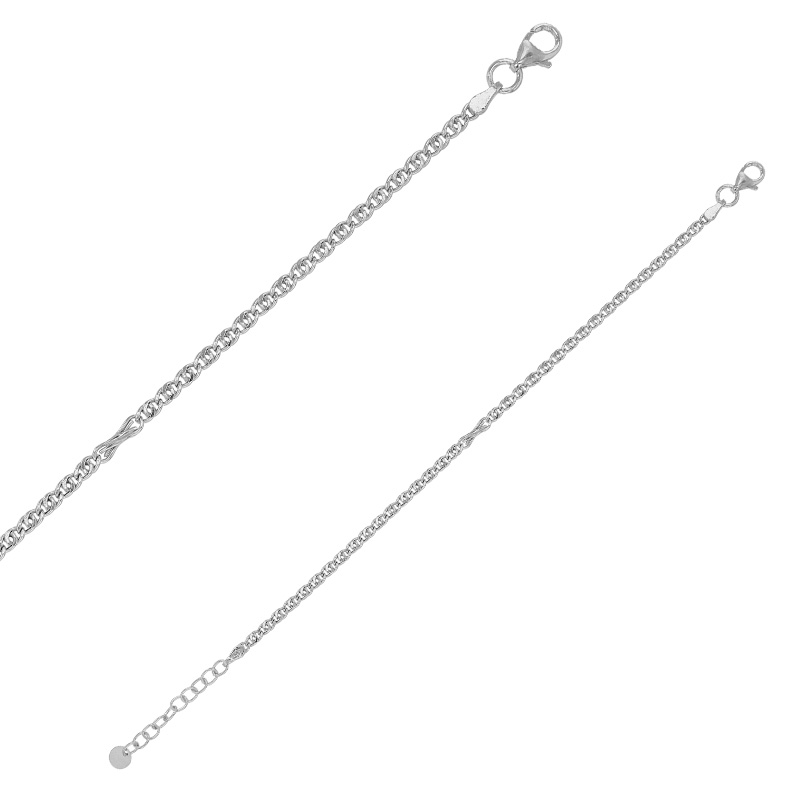 Bracelet orné de motifs infinis en argent 925/1000 rhodié