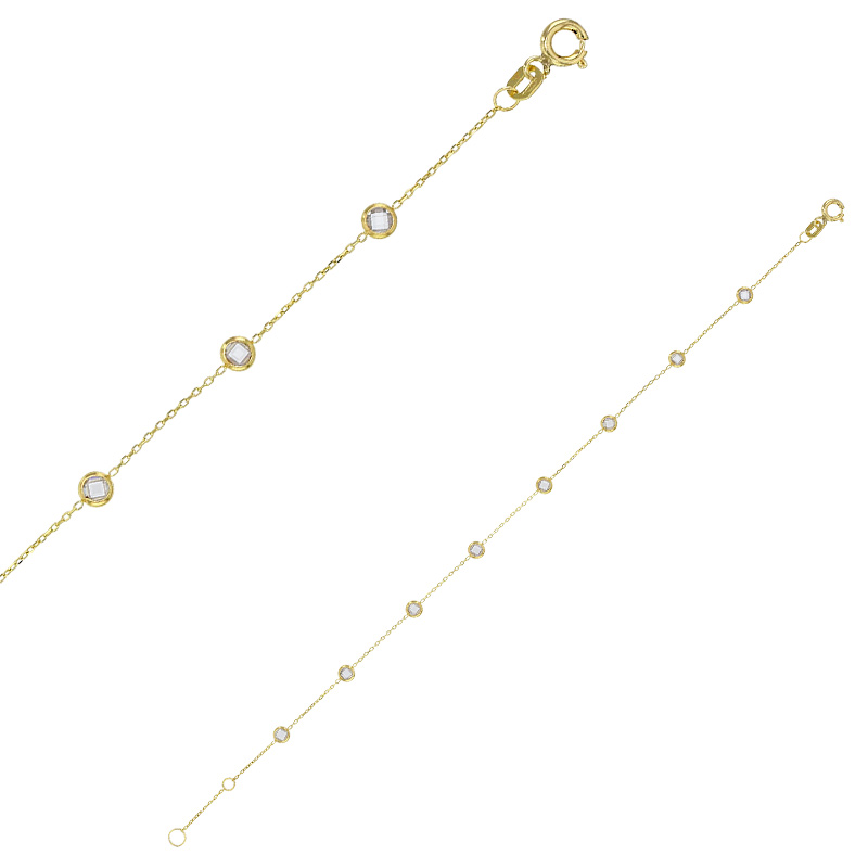Bracelet orné de 8 oxydes sertis clos en Or 375/1000