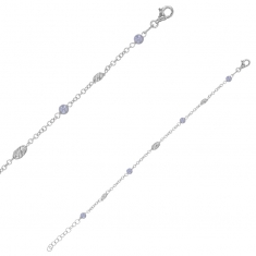 Bracelet orné de perles de culture d'eau douce et de boule forme ovale, argent 925/1000 rhodié