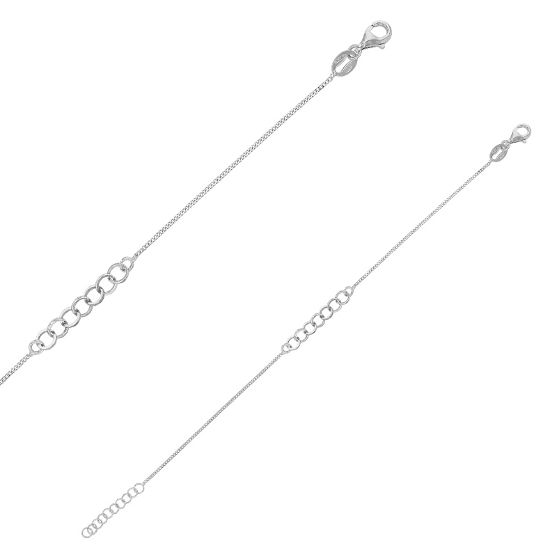 Bracelet orné de ronds entrelacés en argent 925/1000 rhodié