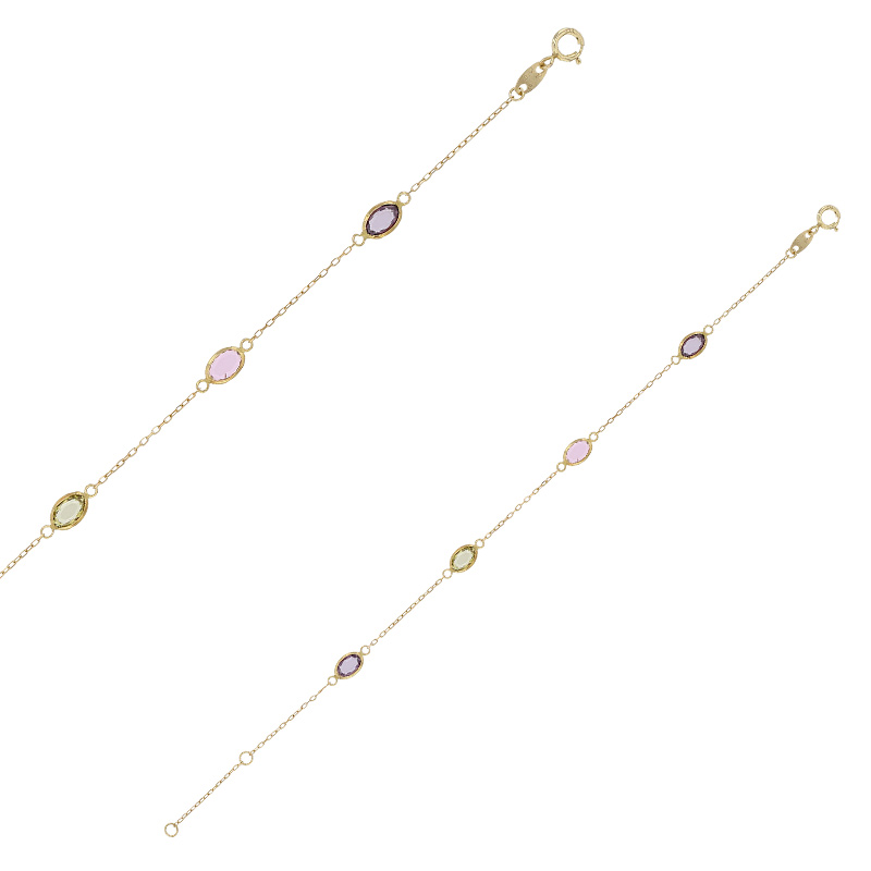 Bracelet ornés d’oxydes de couleurs, Or 750/1000