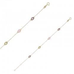 Bracelet ornés d’oxydes de couleurs, Or 750/1000