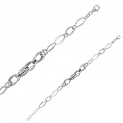 Bracelet ovales entrelacés argent 925/1000 rhodié